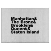 Planche À Découper Cinq Boroughs ~ New York (Devant)