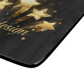Planche À Découper Cinq étoiles d'or en noir (Coin)