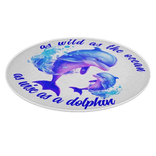 Planche À Découper Citation de dauphins d'aquarelle | (Coin)