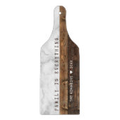 Planche À Découper Citation Personnalisée En Bois Et Marbre Nom De Fa (Devant)