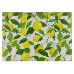 Planche À Découper Citron à l'aquarelle