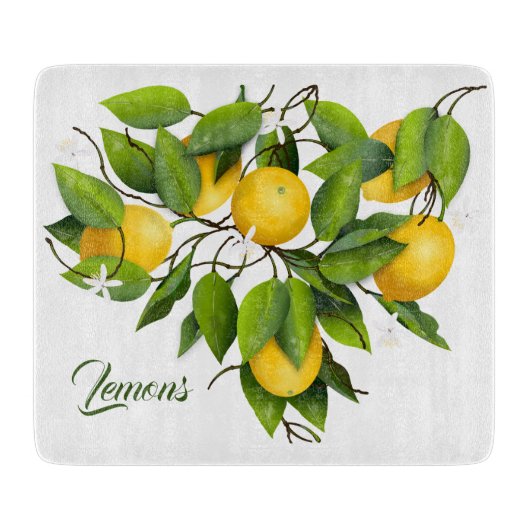 Planche À Découper Citron Fruit Botanique (Devant)
