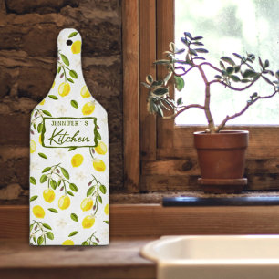 Planche À Découper Citron personnalisé, agrumes jaune et vert