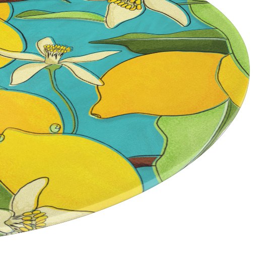 Planche À Découper Citrons, coccinelles, fleurs sur Arrière - plan Tu (Coin)