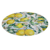 Planche À Découper citrons d'aquarelle, branche d'agrumes frais. (Coin)