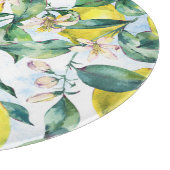 Planche À Découper citrons d'aquarelle, branche d'agrumes frais. (Coin)