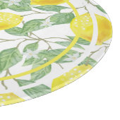 Planche À Découper Citrons mignons et Feuille Jaune et vert (Coin)