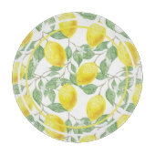 Planche À Découper Citrons mignons et Feuille Jaune et vert (Devant)