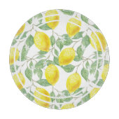 Planche À Découper Citrons mignons et Feuille Jaune et vert (Devant)