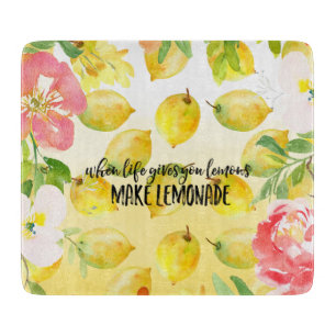 Planche À Découper Citrons Pink floral ombre aquarelle inspirant