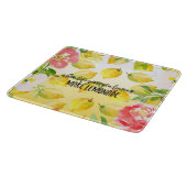 Planche À Découper Citrons Pink floral ombre aquarelle inspirant (Coin)