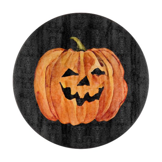 Planche À Découper Citrouille d'aquarelle Halloween (Devant)