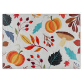 Planche À Découper Citrouille d'automne moderne Motif feuille (Devant)