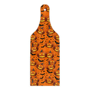 Planche À Découper Citrouille d'Halloween et chauves-souris