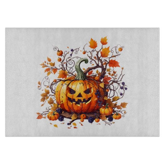 Planche À Découper citrouille drôle d'automne Halloween (Devant)