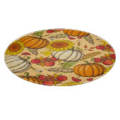 Planche À Découper Citrouille et Motif Feuille de Maple. (Coin)