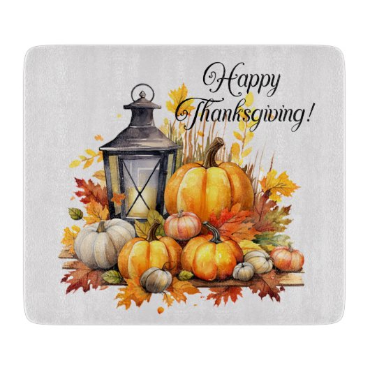 Planche À Découper Citrouille Maple Tree Feuille Lampe Thanksgiving (Devant)