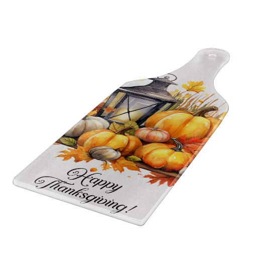 Planche À Découper Citrouille Maple Tree Feuille Lampe Thanksgiving (Coin)