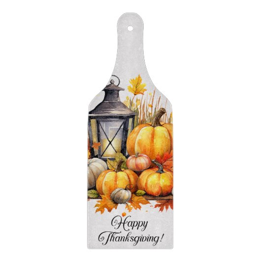 Planche À Découper Citrouille Maple Tree Feuille Lampe Thanksgiving (Devant)