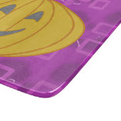 Planche À Découper Citrouille moderne sur violet géométrique (Coin)
