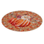 Planche À Découper Citrouille orange automne plaid à fleurs chèque au (Coin)