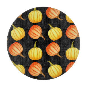 Planche À Découper Citrouille orange : Motif d'aquarelle transparente