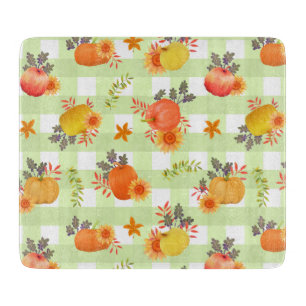 Planche À Découper Citrouille Thanksgiving En vichy vert