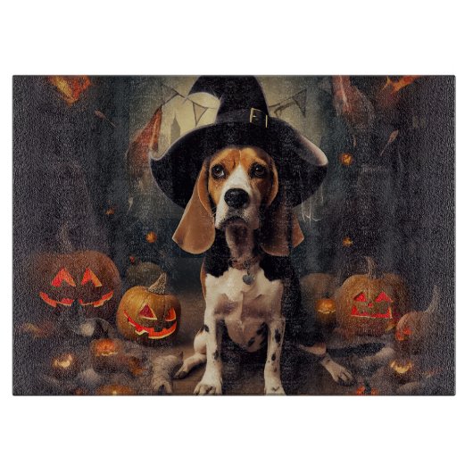 Planche À Découper Citrouilles Beagle Halloween Épouvantables (Devant)