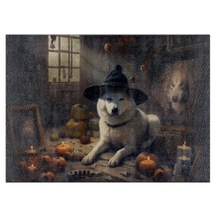 Planche À Découper Citrouilles d'Akita Halloween Épouvantables