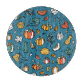 Planche À Découper Citrouilles d'automne : Légumes tirés à la main (Devant)