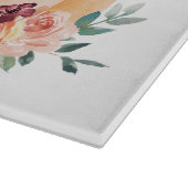 Planche À Découper Citrouilles de chute d'aquarelle et fleurs de saum (Coin)