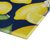 Planche À Découper Citrus citron Motif Monogramme bleu marine (Coin)