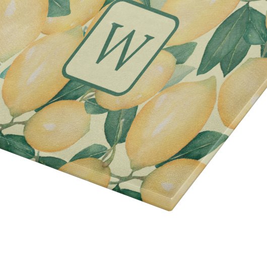 Planche À Découper Citrus citron vert Monogramme (Coin)
