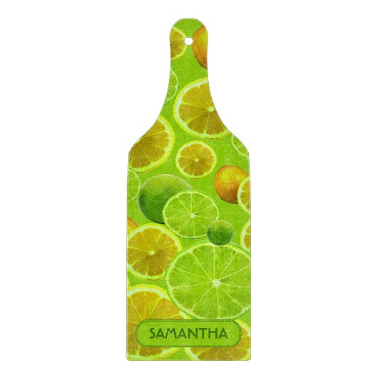 Planche À Découper Citrus Fruit, Lemon & Lime Pattern (Devant)