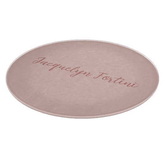 Planche À Découper Clair Elegant Rose Gold Calligraphie Nom du script (Coin)