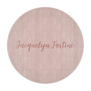 Planche À Découper Clair Elegant Rose Gold Calligraphie Nom du script