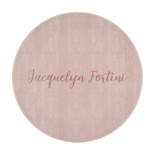 Planche À Découper Clair Elegant Rose Gold Calligraphie Nom du script (Devant)
