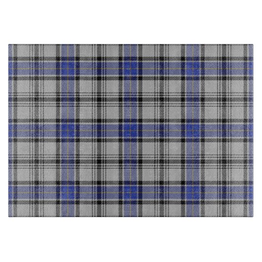 Planche À Découper Clan écossais tartan bleu et blanc de Hannay (Devant)