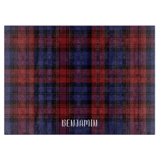 Planche À Découper Clan rouge pourpre rouge Tartan Plaid MacLachlan V (Devant)