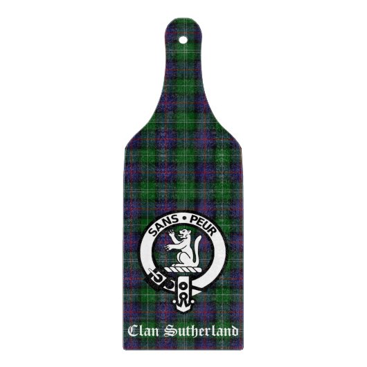 Planche À Découper Clan Sutherland Crest & Tartan (Devant)