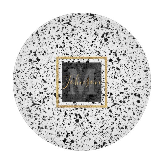 Planche À Découper Classé en marbre noir Terrazzo (Devant)