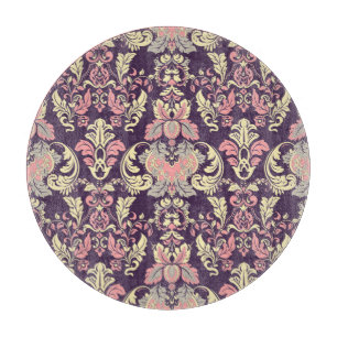 Planche À Découper Classique baroque, papier peint vintage à fleurs.