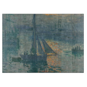 Planche À Découper Claude Monet Lever de soleil Marine Voilier Impres