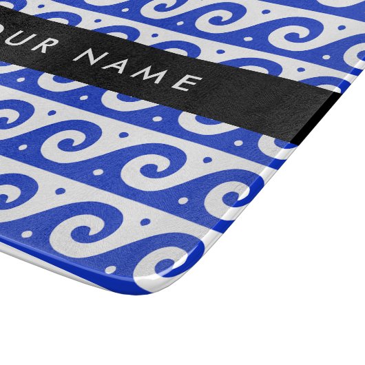 Planche À Découper Clé de méandre grecque, Clé de vague, Bleu, Votre (Coin)