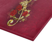 Planche À Découper Clé de sol dorée avec fleurs de rose (Coin)