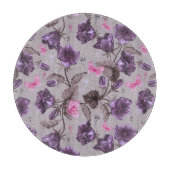 Planche À Découper cloches de main violettes et motif de papillons (Devant)