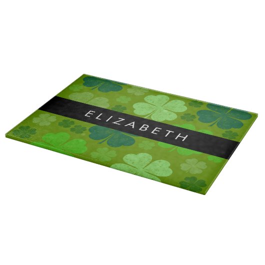 Planche À Découper Cloches Vertes, Cloches Lucky, Votre Nom (Coin)