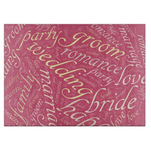 Planche À Découper Cloud de mot mariage (Devant)