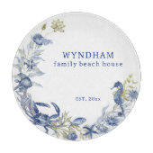 Planche À Découper Coastal Beach House Marine Life Personnalisé Est. (Devant)