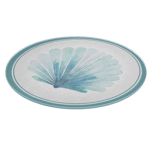 Planche À Découper Coastère Aqua Scallop Seashell (Coin)